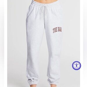 THE BAR VARSITY SWEATPANTS LT HEATHER GREY/CHOCOLATE
